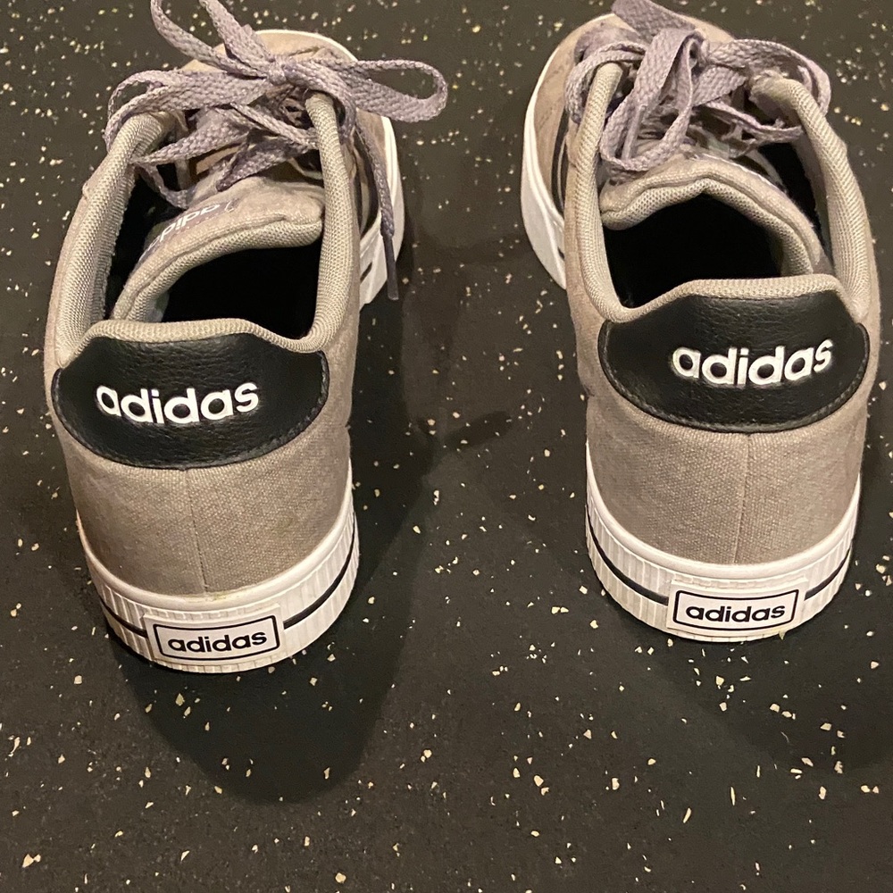 Adidas Gray Sneakers with Black Stripes men’s 9.5 - Picture 5 of 13